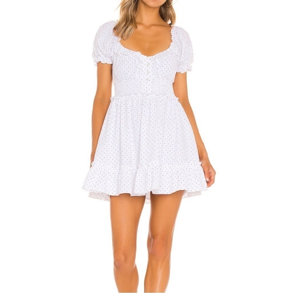 Majorelle Revolve Beckett Mini Dress Floral Daisy Print Ruffle Smocked Large
